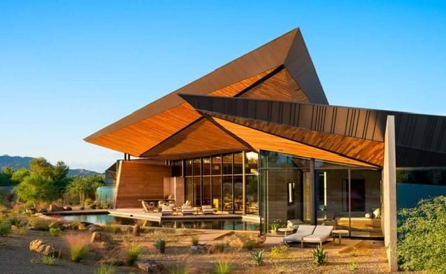 modern desert house midcentury roof -