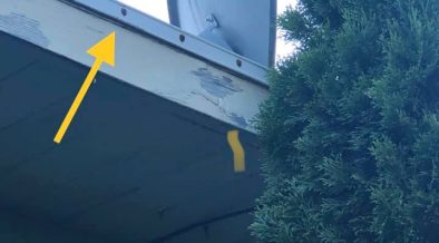 Damaged flat roof