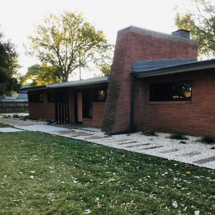 Midcentury roof with chimney
