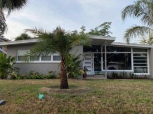 Large windows midcentury house