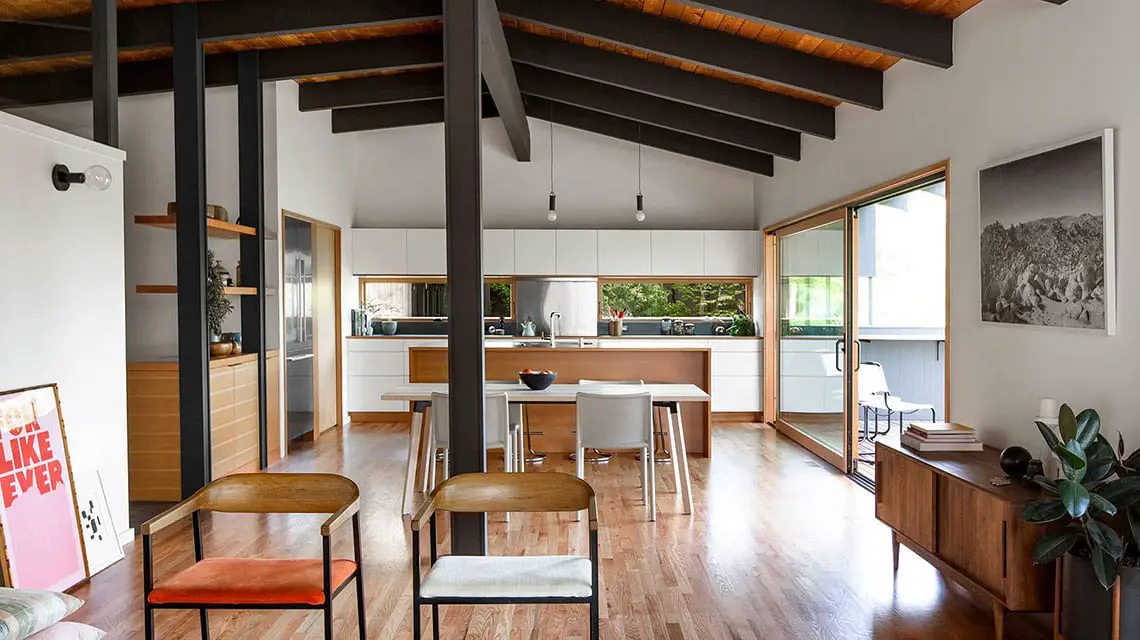 1961 midcentury home remodel in Seattle - Living