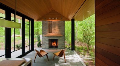 A Modern Pool House Sits in the Middle of Natural Woodlands - Mid ...