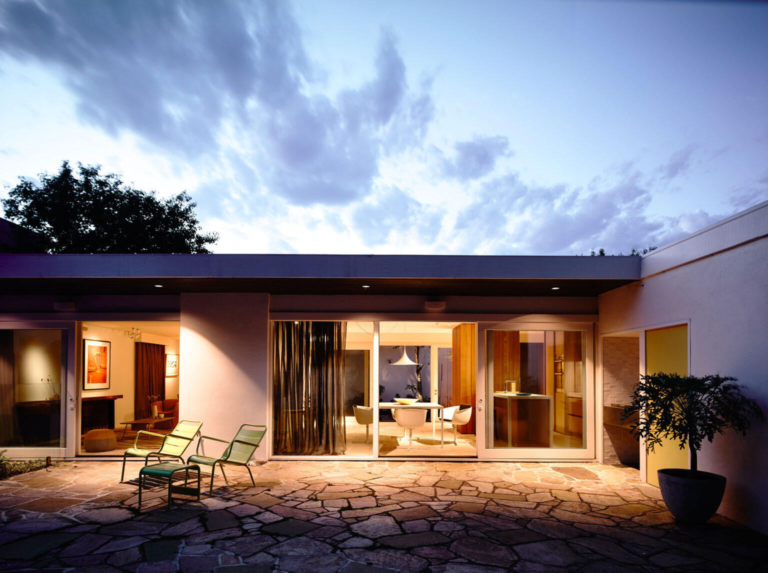 View of A Minimalist Architecture with Warmth and Texture - Mid Century Home