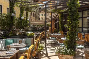 the Hoxton midcentury hotel Rome - terrace
