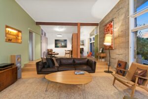 1962 Midcentury modern home restoration - living room