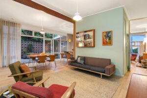 1962 Midcentury modern home restoration - living room
