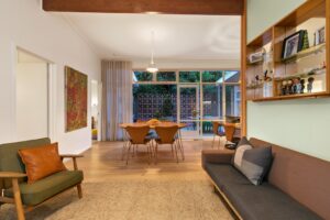 1962 Midcentury modern home restoration - living room