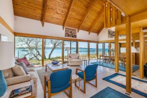 midcentury house for sale - Crystal Lake Michigan - living room