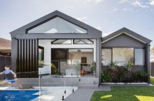 Contemporary and midcentury Home - rear garden
