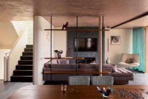 Coastal home boutique hotel renovation - living room