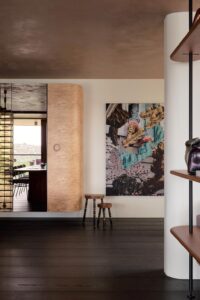 Coastal home boutique hotel renovation - living room