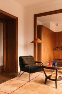 Modernist apartment renovation in Warsaw - living room