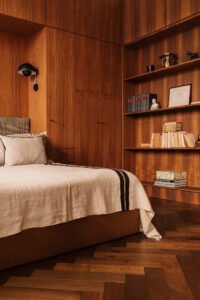 Modernist apartment renovation in Warsaw - bedroom