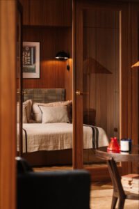 Modernist apartment renovation in Warsaw - bedroom