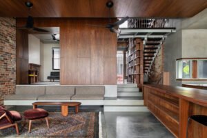 Home renovation Sydney contrasting materials - living room