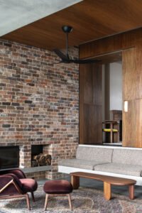 Home renovation Sydney contrasting materials - living room