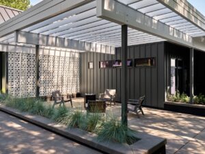 Eichler inspired lake home - patio