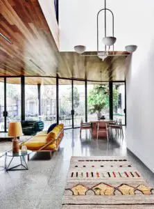 A thoughtful interior renovation blending art deco and modern - living room