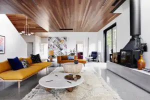 A thoughtful interior renovation blending art deco and modern - living room