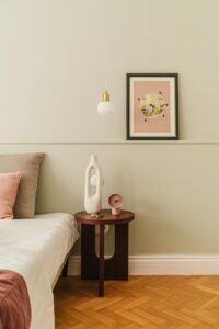 midcentury inspired renovated apartment in Krakow - bedroom