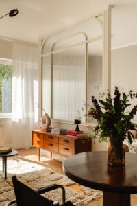 midcentury inspired renovated apartment in Krakow - living room