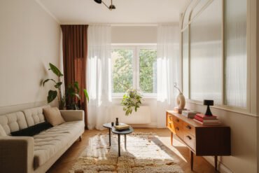 midcentury inspired renovated apartment in Krakow - living room