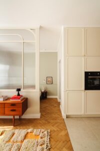 midcentury inspired renovated apartment in Krakow - living room