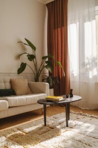 midcentury inspired renovated apartment in Krakow - living room