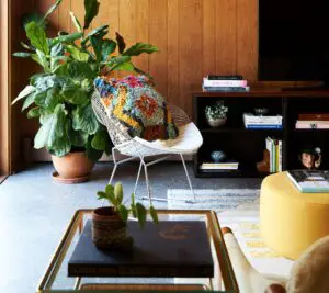 1960s midcentury home renovation in Wisconsin - living room