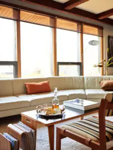 1960s midcentury home renovation in Wisconsin - living room