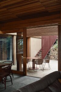 Mid-Century Inspired Home on a Sloping Site - outside dining area