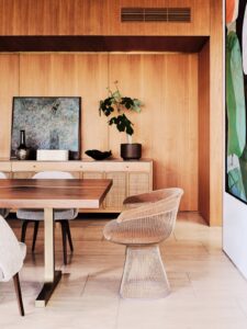 midcentury renovation in clear oak - dining room