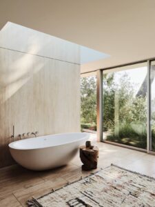 midcentury renovation in clear oak - bathroom