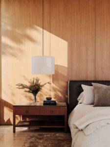 midcentury renovation in clear oak - bedroom