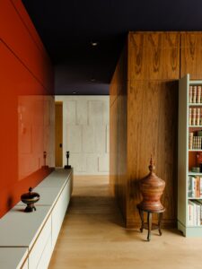 midcentury design reinterpretation in a berlin rooftop - entrance