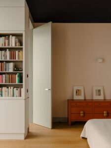 midcentury design reinterpretation in a berlin rooftop - entrance