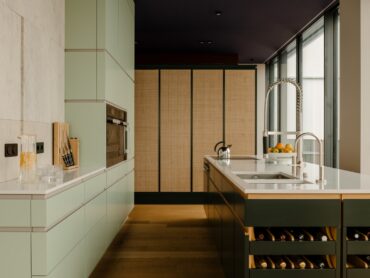 midcentury design reinterpretation in a berlin rooftop - kitchen