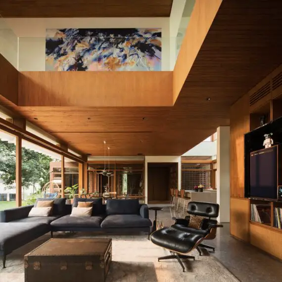 modern house in jakarta with midcentury charm - living room