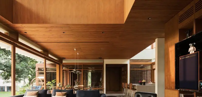 modern house in jakarta with midcentury charm - living room