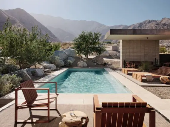 house in palm springs reinvents modernism - outside pool