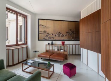 Italian midcentury apartment renovated for contemporary living - living room
