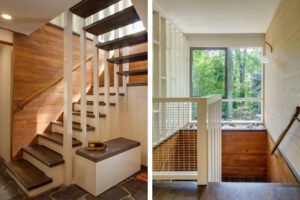 Midcentury modern Japanese inspired house - staircase