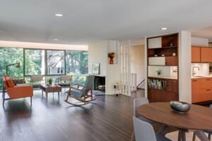 Midcentury modern Japanese inspired house - living