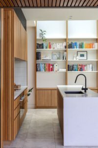 modernist glass box extension 1890 cottage - kitchen