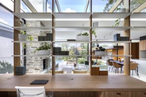 modernist glass box extension 1890 cottage - studio