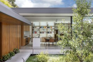 modernist glass box extension 1890 cottage - exterior