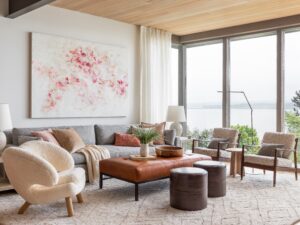 Midcentury house lake Washington - living room