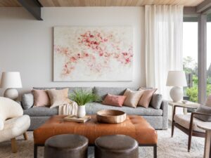 Midcentury house lake Washington - living room