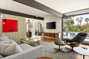 Mid-century home for rent in Palm Desert - living room