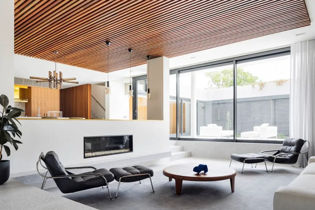 Midcentury inspired modern home - living